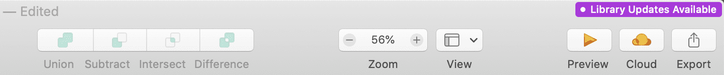 Badge in Sketch that appears when you have library updates available