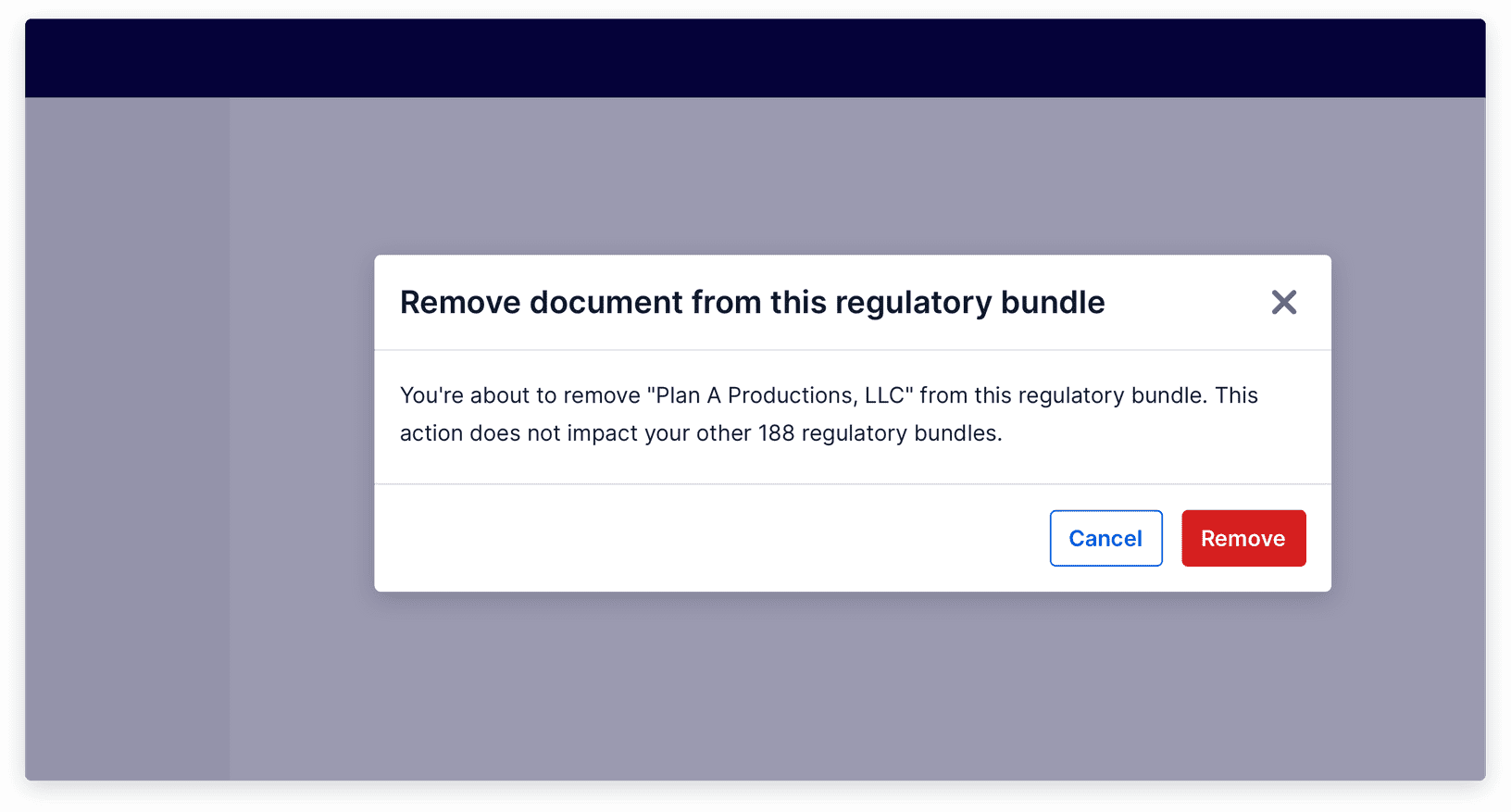 modal with a destrctive button to confirm deletion